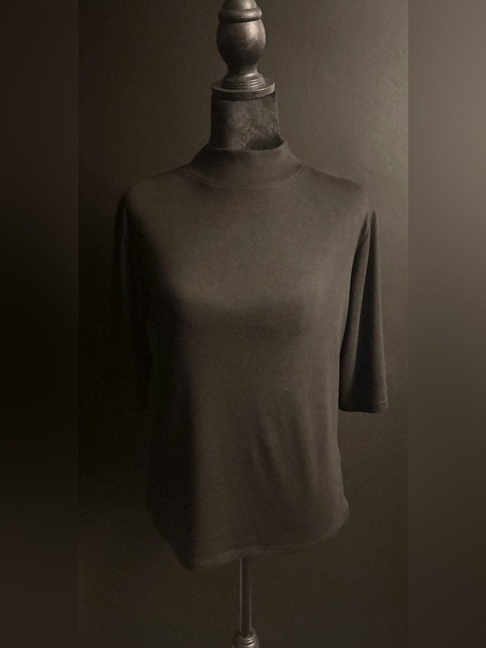 +Black Mock Neck Top+